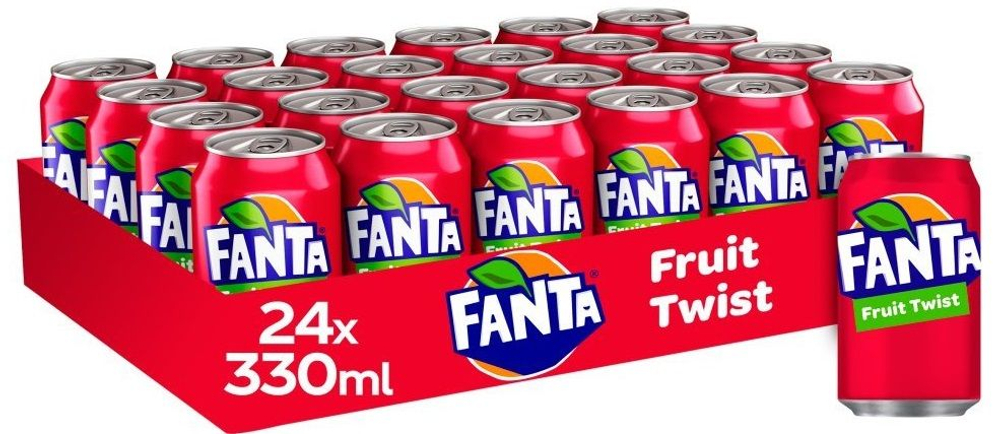 Напиток Fanta Fruit Twist (Фруктовый Твист), б/а с/г, 330 мл, 24шт    АТ