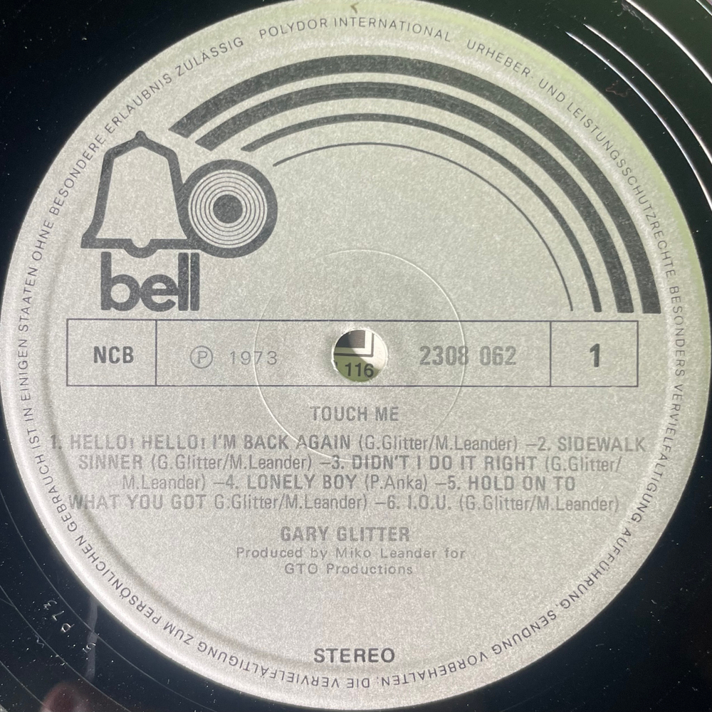 Gary Glitter ‎– Touch Me (Скандинавия 1973г.)