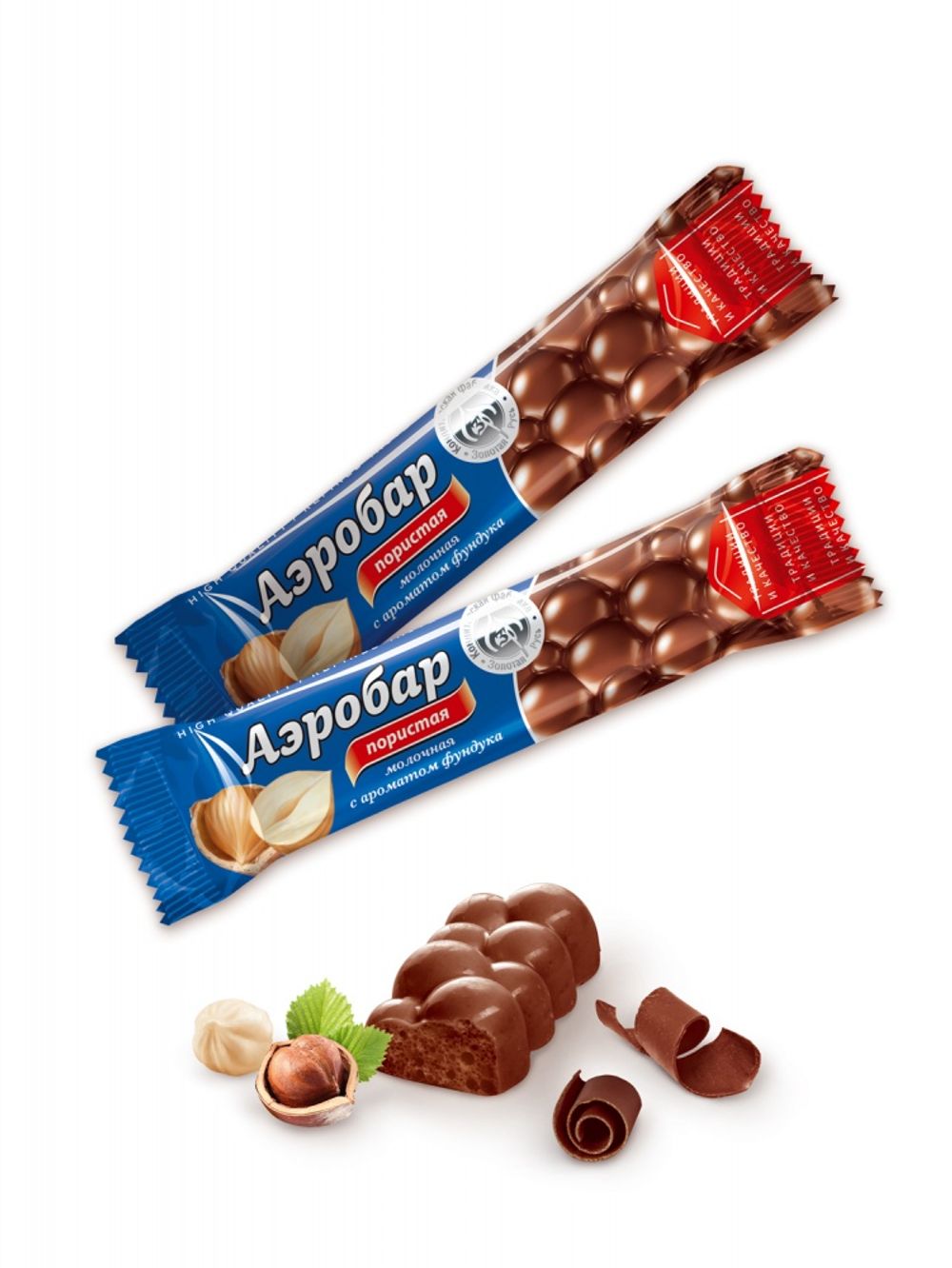 Плитка молочная пористая с аром фундука Золотая Русь Аэробар 28 г