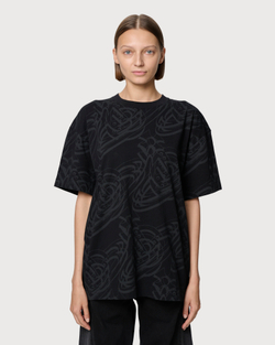 VIVIENNE WESTWOOD RED LABEL ФУТБОЛКА ЧЕРНАЯ С УЗОРОМ LOGO