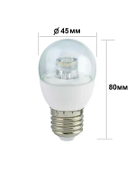 Светодиодная LED лампа G45 6W E27 нейтр 5шт