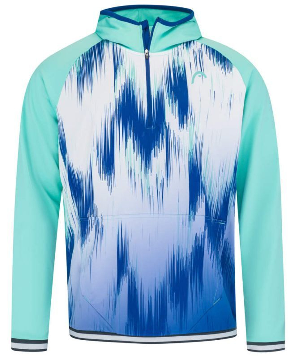 Мужская теннисная кофта Head Topspin Hoodie - Бирюзовый