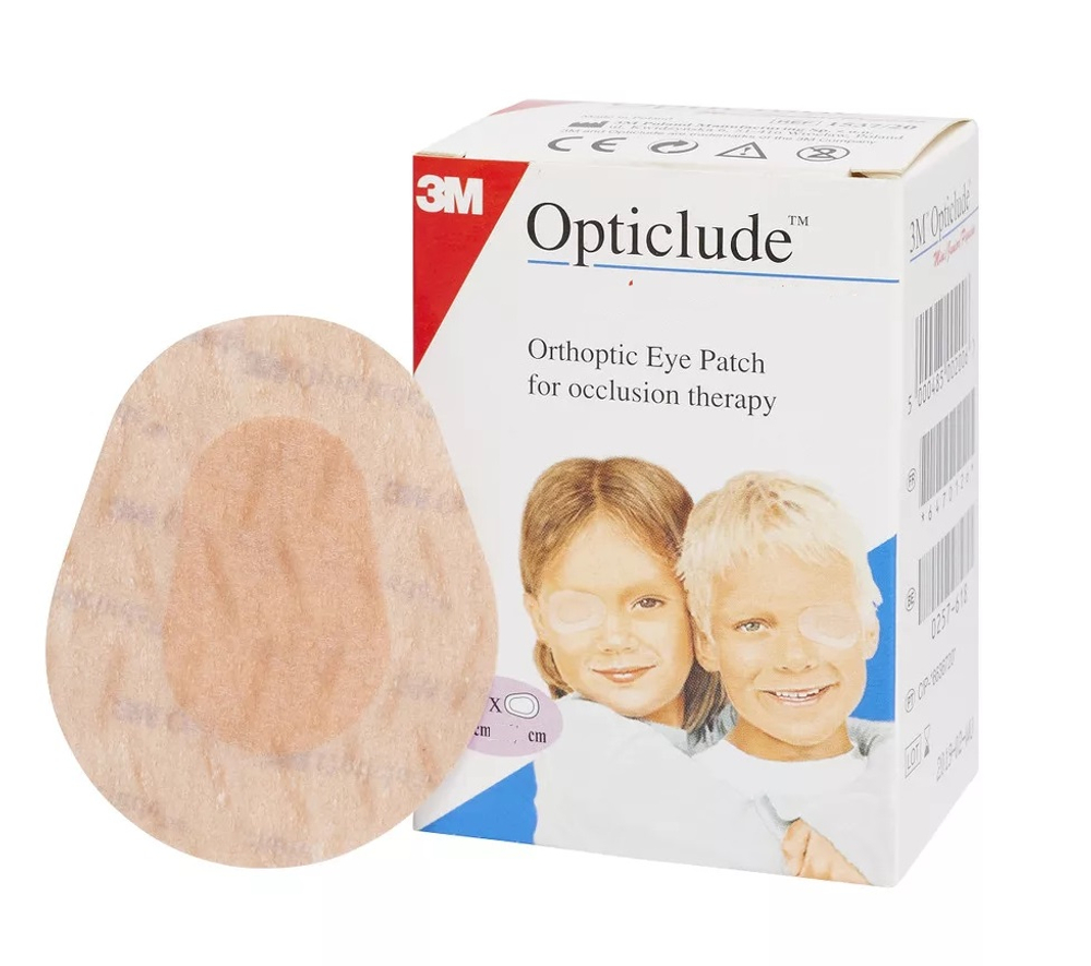 Пластырь глазной 3M™ Opticlude, бежевый с картинками, размер 5,7 см × 8,2 см, 20 шт./кор., 1539 Maxi