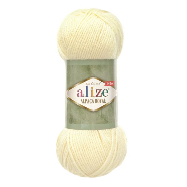 Пряжа Alize (Ализе) Alpaca Royal New / уп.5 мот. по 100 г, 250м, (1 крем)