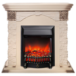 Каминокомплект Real Flame Dublin Lux WT с очагом Fobos Lux Black (без пульта)