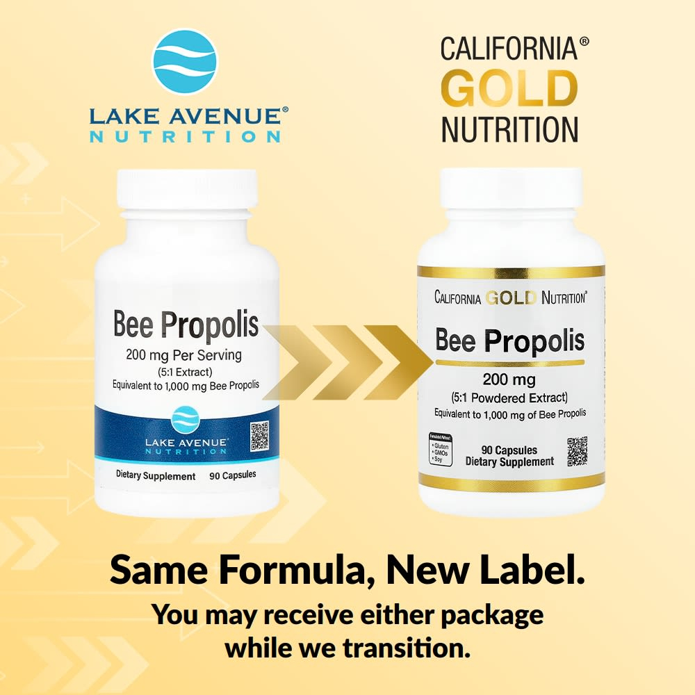 California Gold Nutrition, пчелиный прополис, 1000 мг, 90 капсул