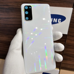 Крышка для Samsung S20 - стеклянная панель "хорошее качество" (белого цвета)
