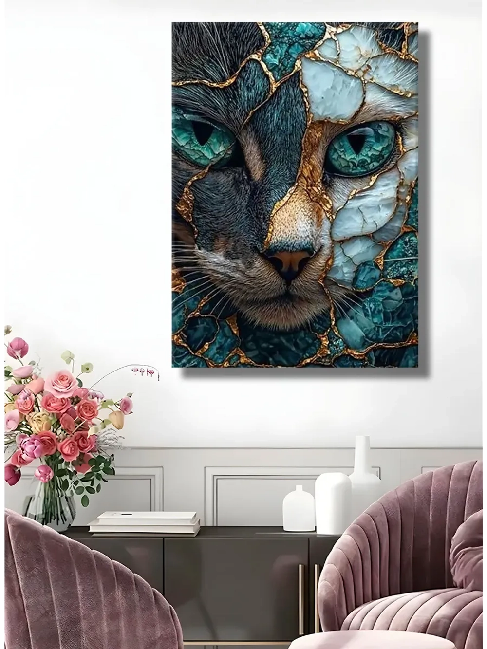 Картина "Кошачий взгляд", галерейная 50х70см 1шт.