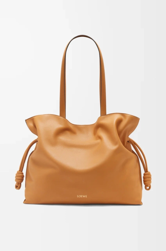 Loewe Большая сумка-клатч Flamenco из телячьей кожи наппа, светло-коричневый