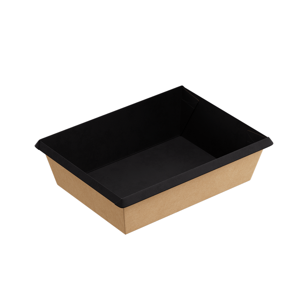 Упаковка OneClick 500 Black для десертов, салатов, горячих и холодных блюд (16*12*4,5 см) аналог OpSalad