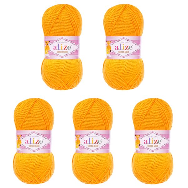 Пряжа Alize (Ализе) Cotton Gold / уп.5 мот. по 100 г, 330м, 083 тыква A