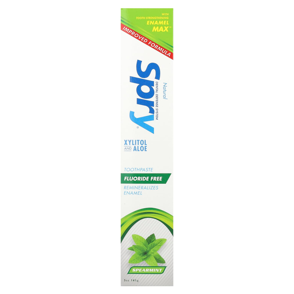 Xlear, Natural Spry, зубная паста против зубного налета, без фтора, мята, 141 г (5 унций)