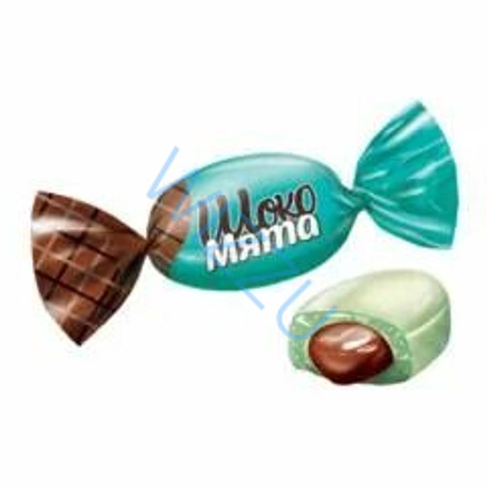 Леденцы Choco mint с мятным вкусом и шок начинкой (1кг в уп) вес