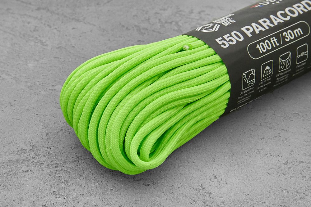 Паракорд 550 neon green, 1 метр, Atwoodrope