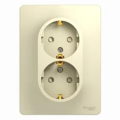 Розетка с заземлением и защитными шторками Systeme Electric Glossa Бежевый GSL000226