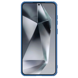 Чехол синего цвета с защитной шторкой для камеры от Nillkin на Samsung Galaxy S25, серия CamShield Pro Case