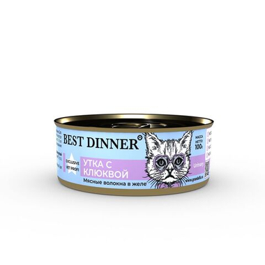 Best Dinner Exclusive Vet Profi Urinary Утка/клюква желе конс для кошек 100 г