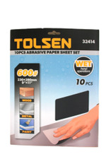 Шлифлист на бумажной основе водостойкий TOLSEN P600 SIC, 230х280мм 10шт. 32414