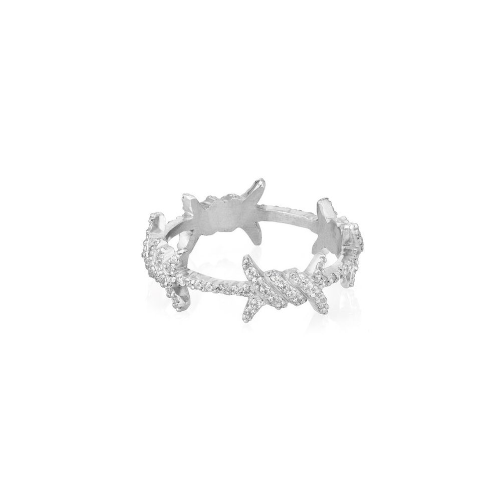 Кольцо колючка с фианитами — Caviar Jewellery, серебро