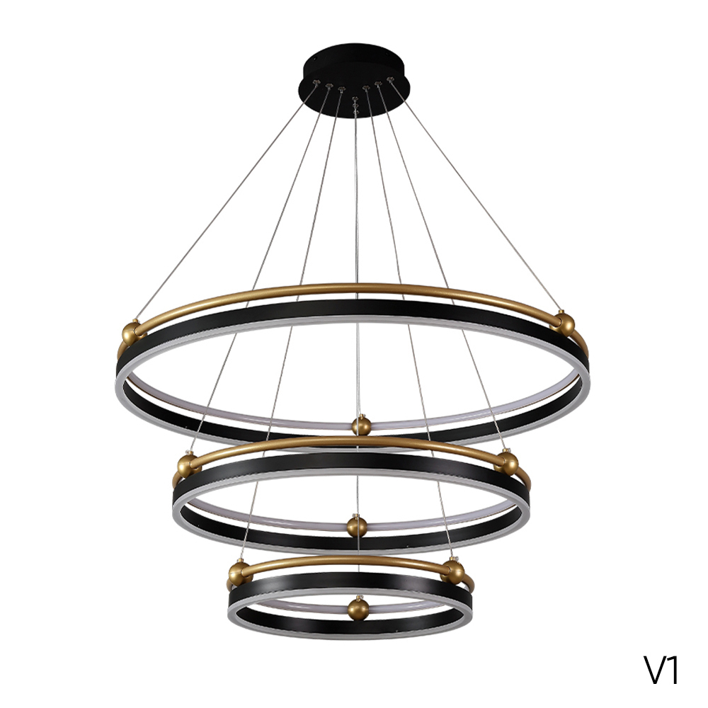 Подвесная светодиодная люстра Crystal Lux FERNANDO SP158W LED BLACK/GOLD