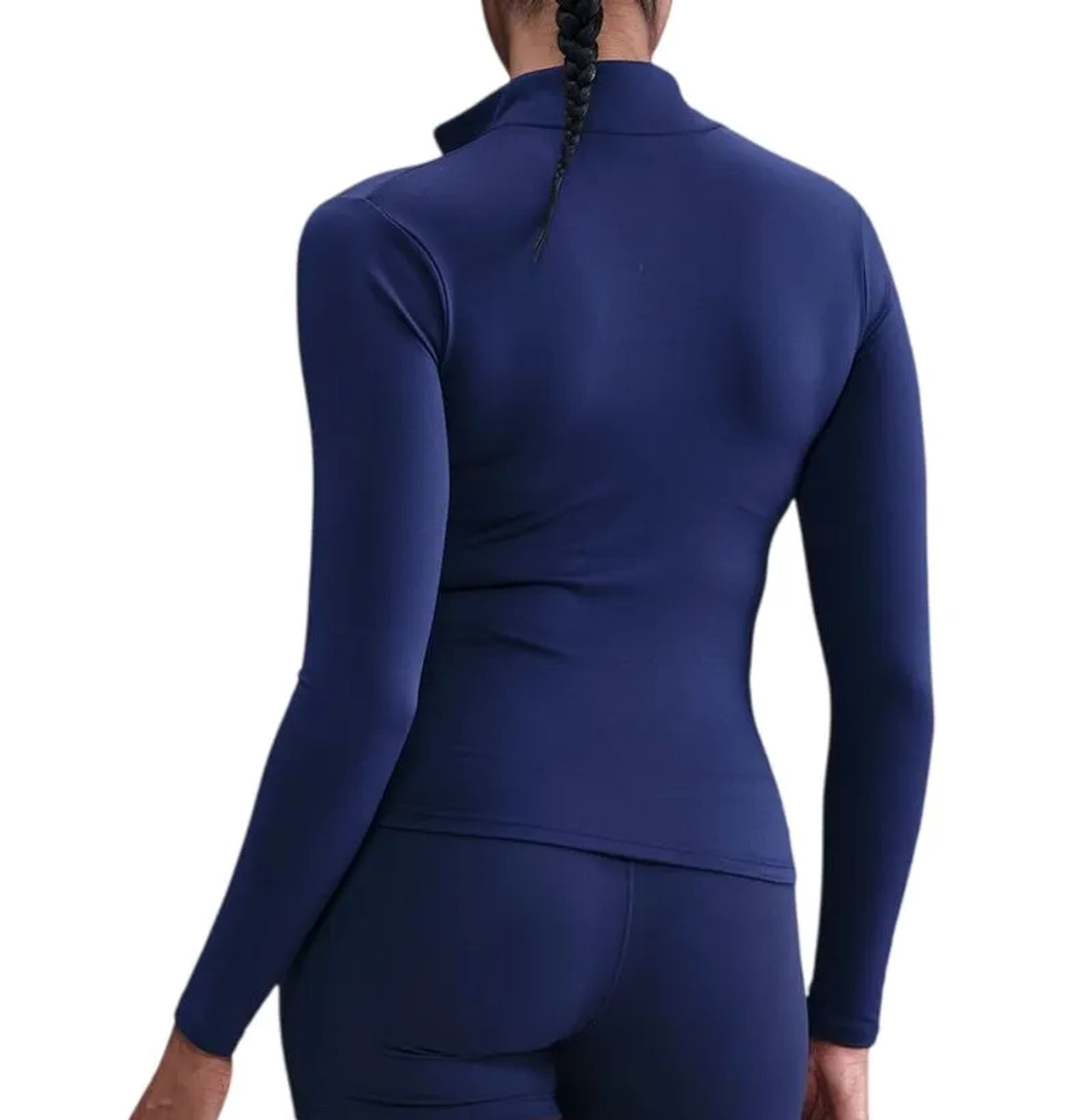 Женская теннисная куртка Nike One Dri-Fit Full Zip Fitted - midnight navy/white