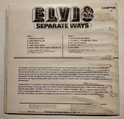 Винтажная виниловая пластинка LP Elvis Presley Separate Ways (UK 1973)