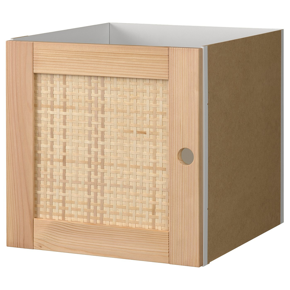 IKEA KALLAX  (ИКЕА КАЛЛАКС)  -  Вставка с дверцами - сосна/плетёная тополь 33x33 см