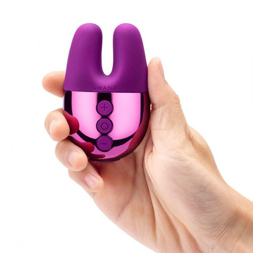 Фиолетовый вибратор с ушками 8,4см Le Wand Double Vibe LW-035-CHR