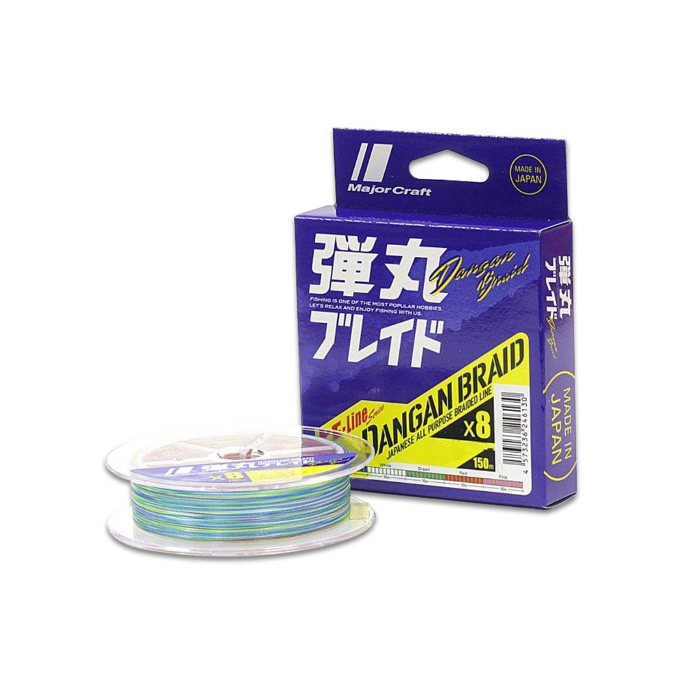 Шнур плетеный Major Craft Dangan Braid 150m X4 (розовый) DBE4-150/0.5PK