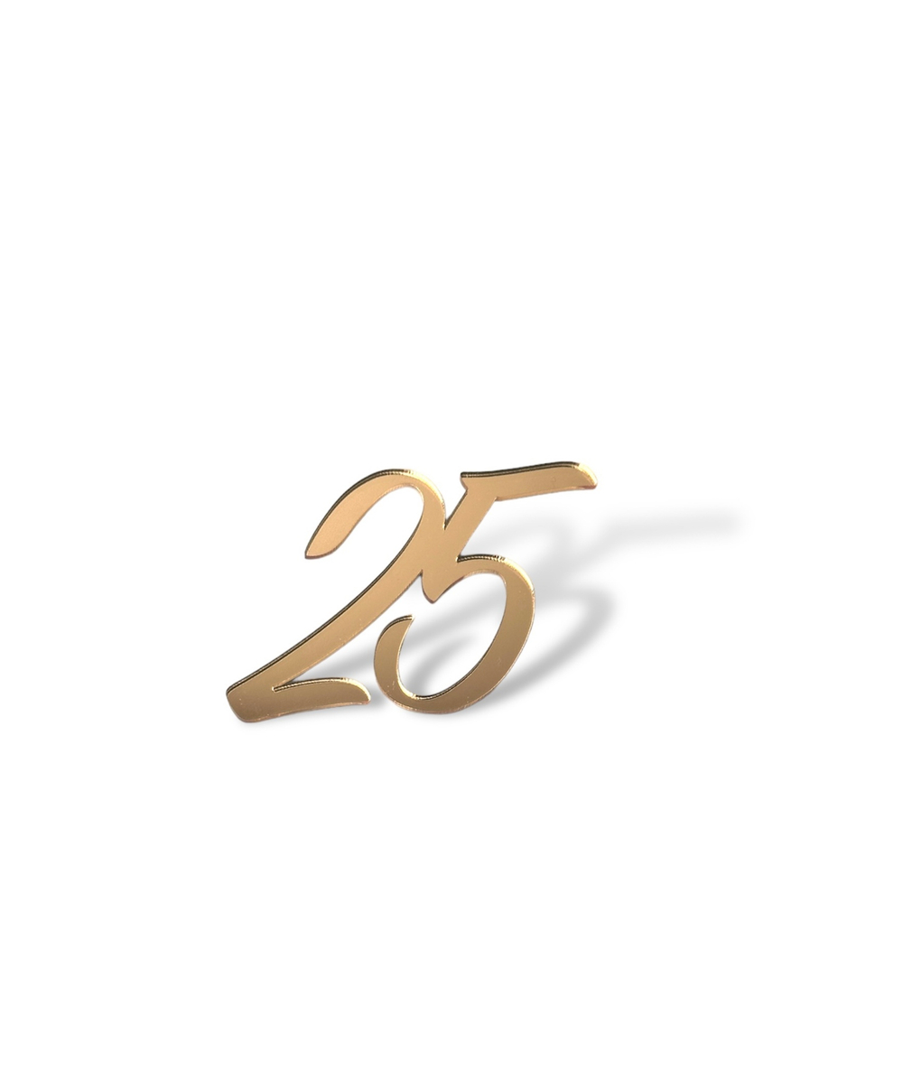 Цифра топпер  "25" , 5см, акрил  2мм