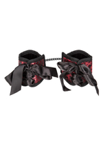 Фиксаторы для рук с цепью Scandal Corset Cuffs (Цвет: черный с красным)