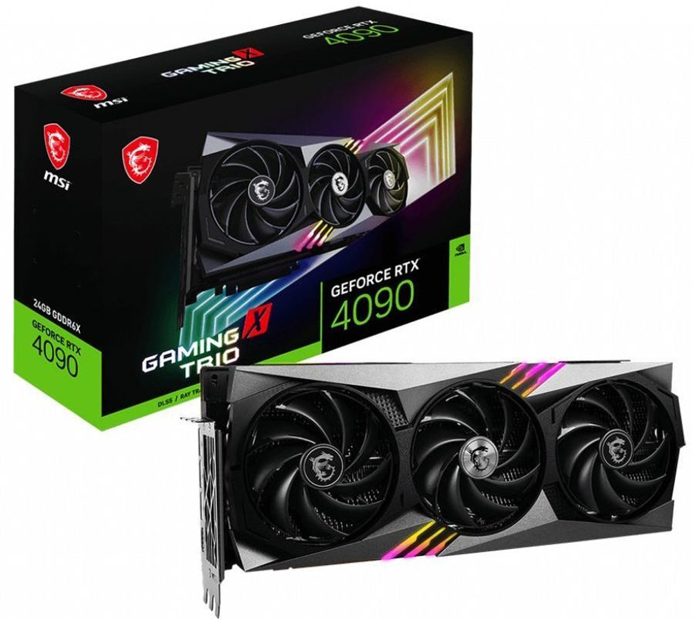 Видеокарта MSI PCI-E 4.0 RTX 4090 GAMING X TRIO 24G NVIDIA GeForce RTX 4090 24576Mb 384 GDDR6X 1785/21000 HDMIx1 DPx3 HDCP Ret