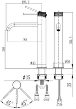 Смеситель для раковины RUBINELLI ELEGANZA RB-L3012BG