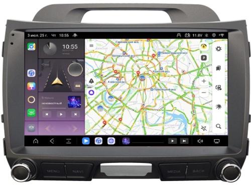 Магнитола для KIA Sportage 2010-2016 (низкая комплектация) - Kuberg SF-9735-1 (рамка 9") QLed+2K, Android 13, Быстрейшая, CarPlay, 4G SIM-слот