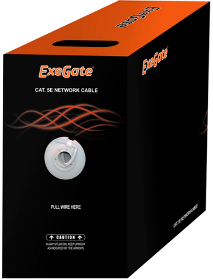 Кабель витая пара U/UTP 6 кат. 4 пары Exegate UTP4-C6-CU-S23-IN-PVC-GY-305