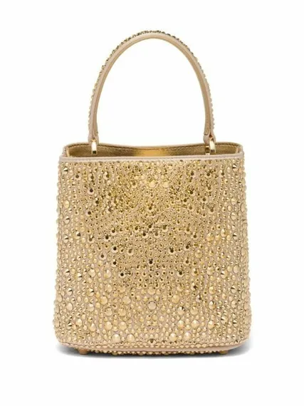Мини-сумка Prada Duchess с кристаллами золотой