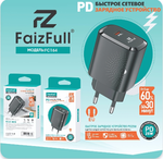Зарядное устройство FaizFull FC164 PD25W 3A Type-C, цвет: Черный
