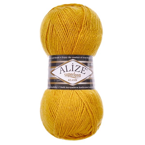 Пряжа Alize (Ализе) Superlana klasik / уп.5 мот. по 100 г, 280м, 002 желтый A