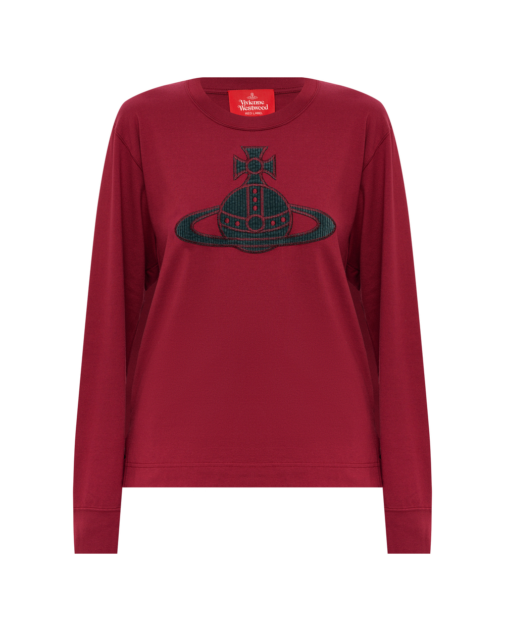 VIVIENNE WESTWOOD RED LABEL ЛОНГСЛИВ БОРДОВЫЙ С АППЛИКАЦИЕЙ ВИДЕ ЛОГОТИПА БРЕНДА