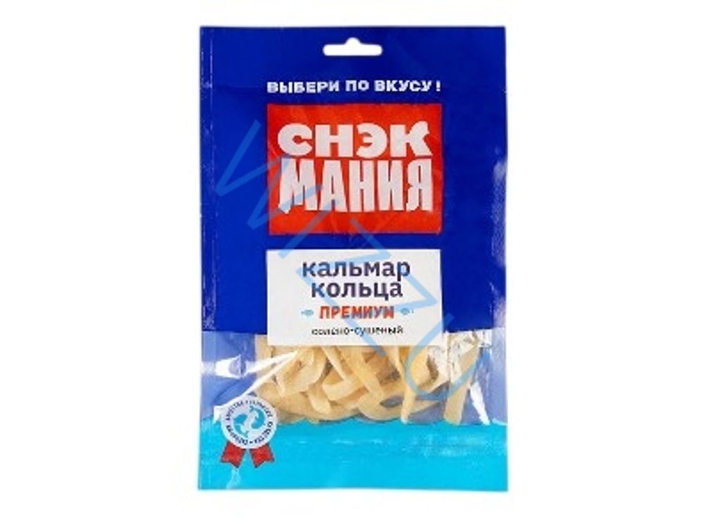 Кальмар премиум полукольца солено-сушеный 70г (Снекмания)