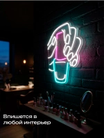 Неоновая вывеска маникюр, гель-лак
