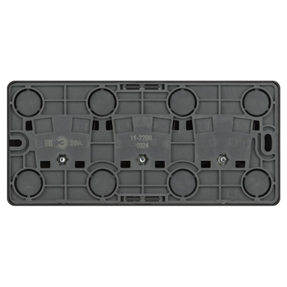Розетка ЭРА Эксперт 11-2208-05 тройная с заземлением 3х2P+E Schuko IP20 16A-250В ОУ антрацит | Эра Эксперт