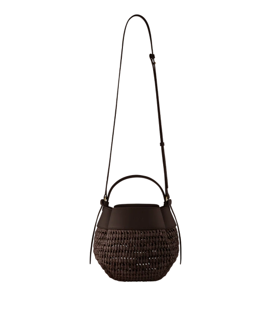 POLENE СУМКА TSUBI RAFFIA, ЦВЕТ ЧЕРНОГО ДЕРЕВА