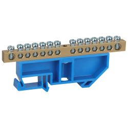 Шина ЭРА NO-222-48 N ноль на DIN-изоляторе ШНИ-6х9-14-Д-синий | Шины N, PE, PEN