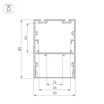 Профиль ARH-LINE-6085-2000 BLACK (Arlight, Алюминий)