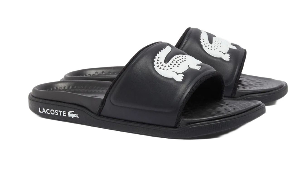 Шлепанцы Lacoste Serve Slide Dual - черные/белые
