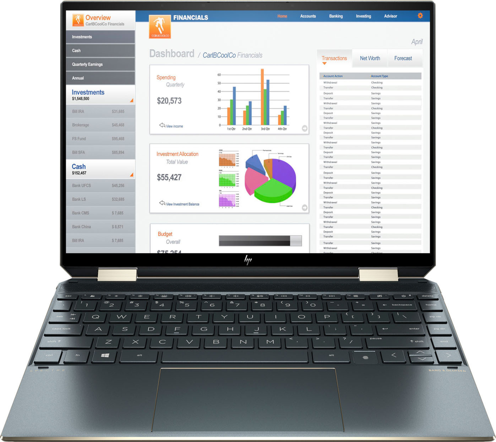 Ноутбук HP Spectre x360 14-ea0012ur 13.5";(3000x2000)IPS/ i7-1165G7(2.8ГГц)/ 16Гб/ 1Тб SSD/ Iris Xe Graphics/ нет DVD/ Win10 / Синий 3B3Q3EA