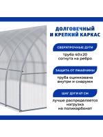 Теплица Агросфера Титан 3х6м из трубы 40х20 мм, шаг 67см