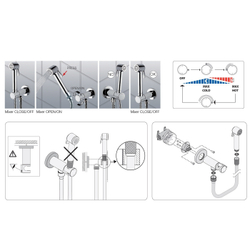 Bossini Paloma Brass Mixer Set гигиенический комплект: смеситель прогрессивный, душ с кнопкой для подачи воды, шланг 1250 мм, держатель с шланговым подключением