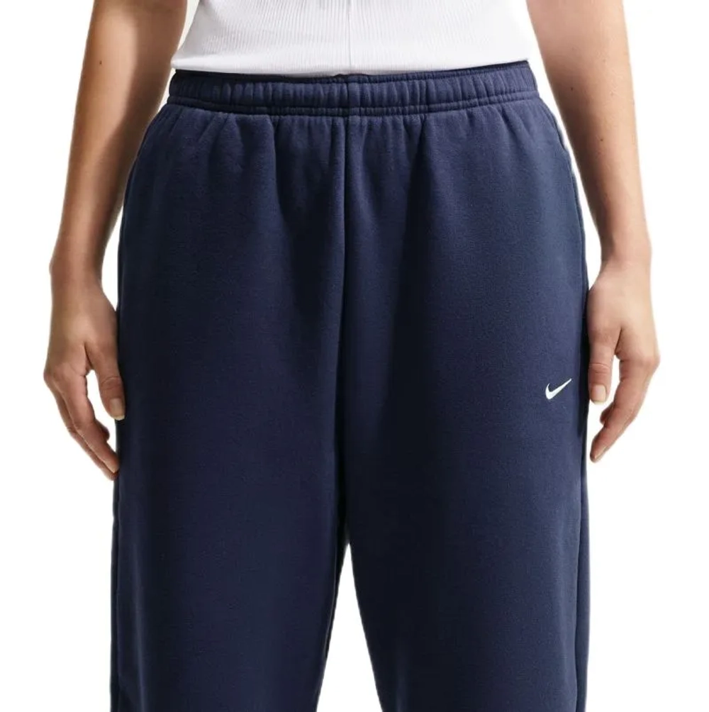 Женские теннисные брюки Nike Studio Fleece Medium Weight - midnight navy/sail
